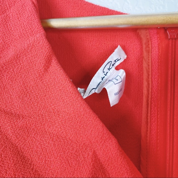 Oscar De La Renta Muted Red 100% Wool Sheath Dress - Picture 5 of 10